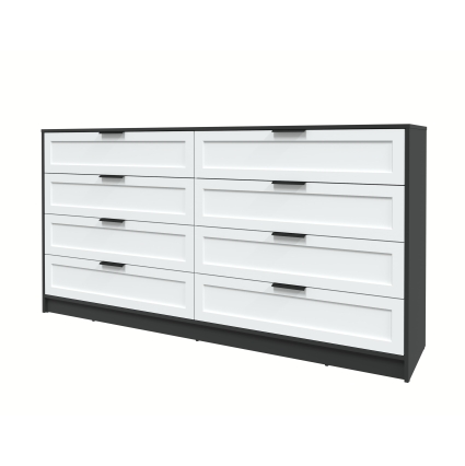 Kомод Тренд КТ-К197 (Антрацит ЛДСП/ Белый ЛМДФ) Ш1965 В1020 Г451